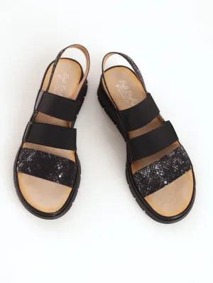 Ladies Soft Style Tejana Sandal - Black