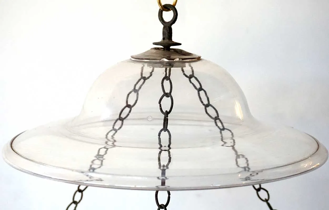Large English Regency Style Glass Hall Lantern