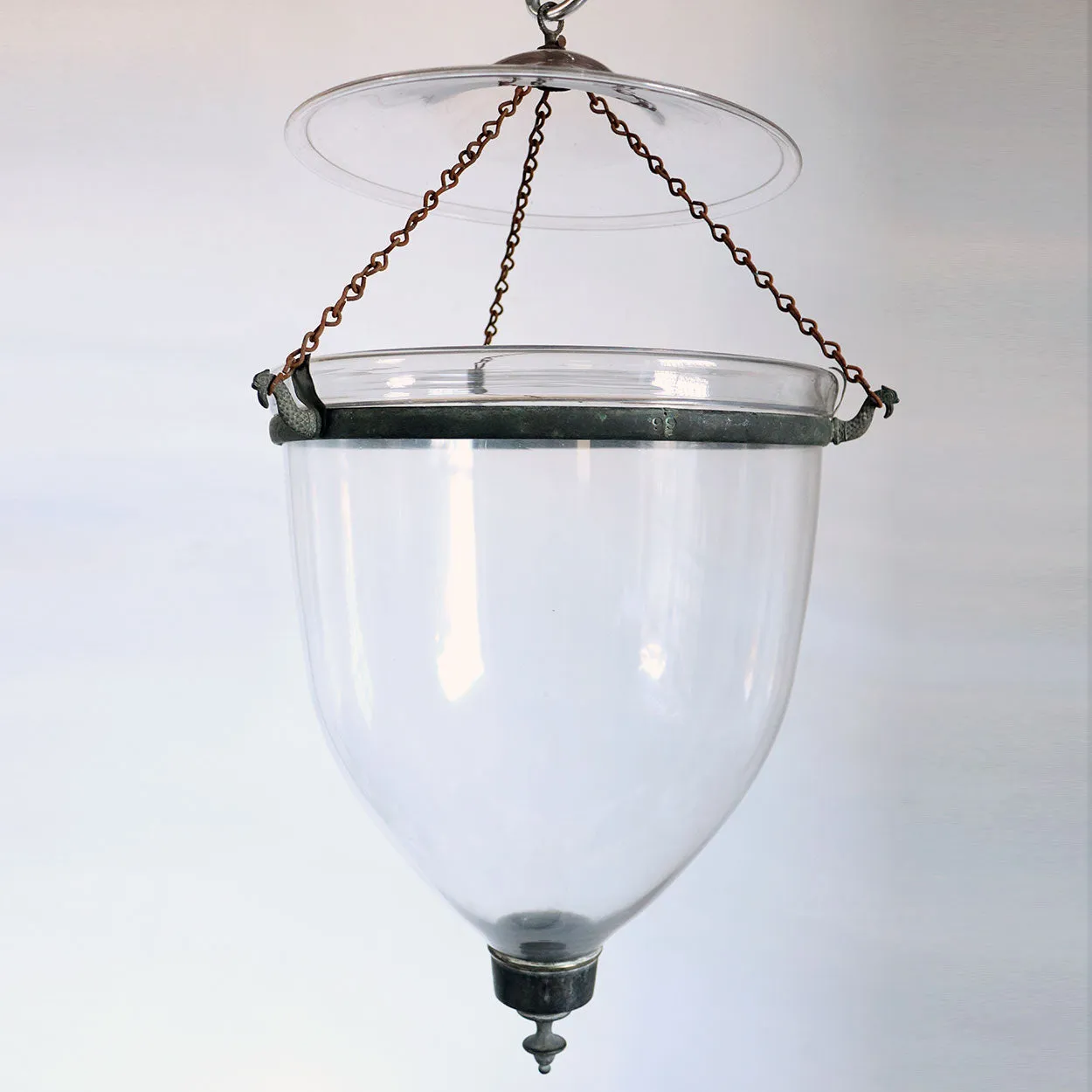 Large English Regency Style Glass Hall Lantern