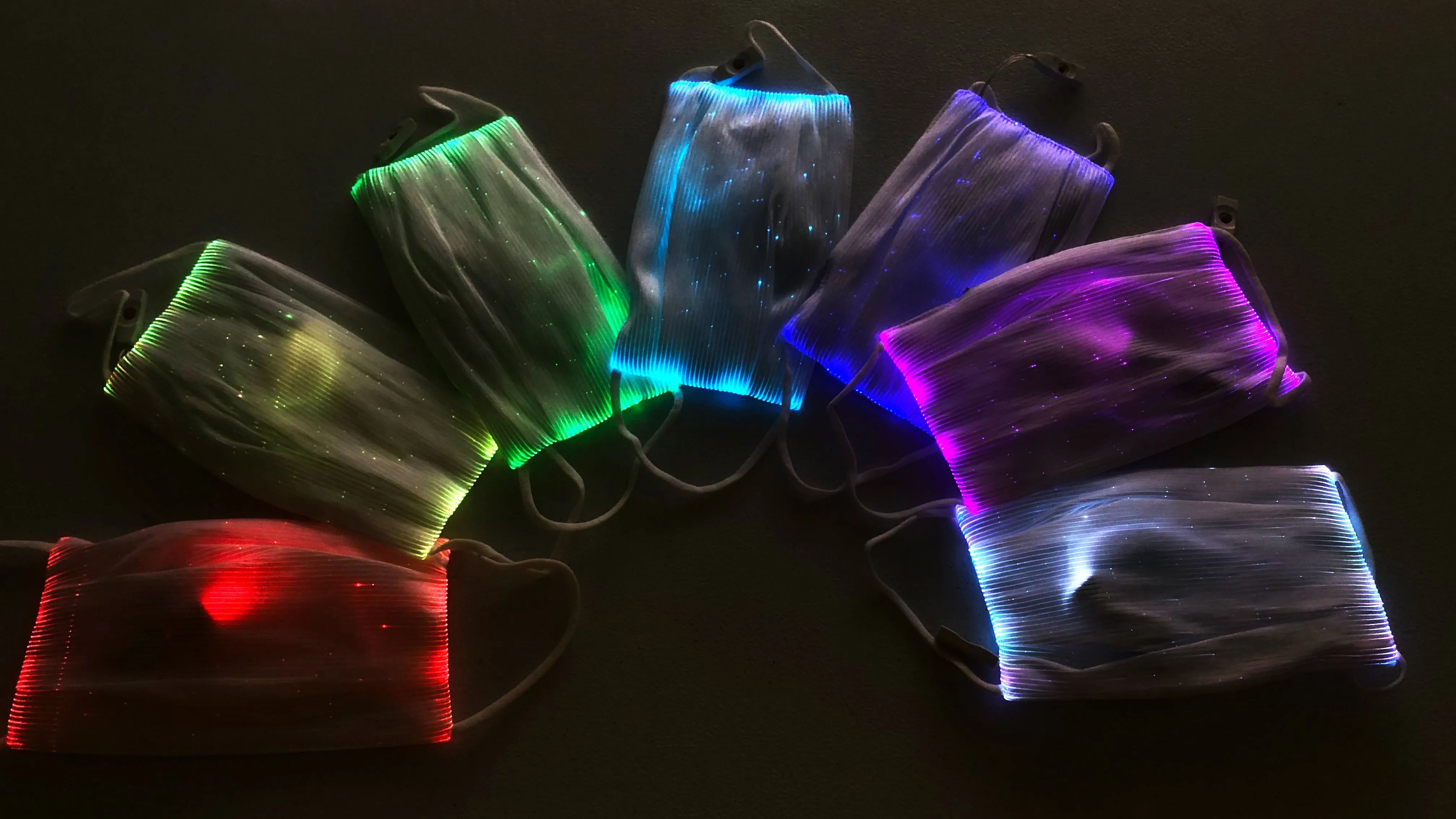 LED Face Cover, Light Up Face Mask, 7 Color Modes, 5 Control Modes