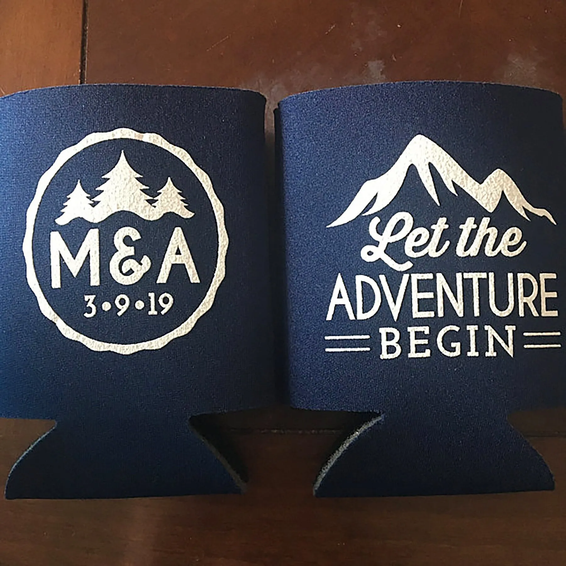 Let The Adventure Begin - Wedding Can Cooler #119R