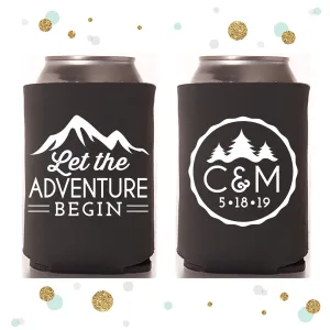 Let The Adventure Begin - Wedding Can Cooler #119R