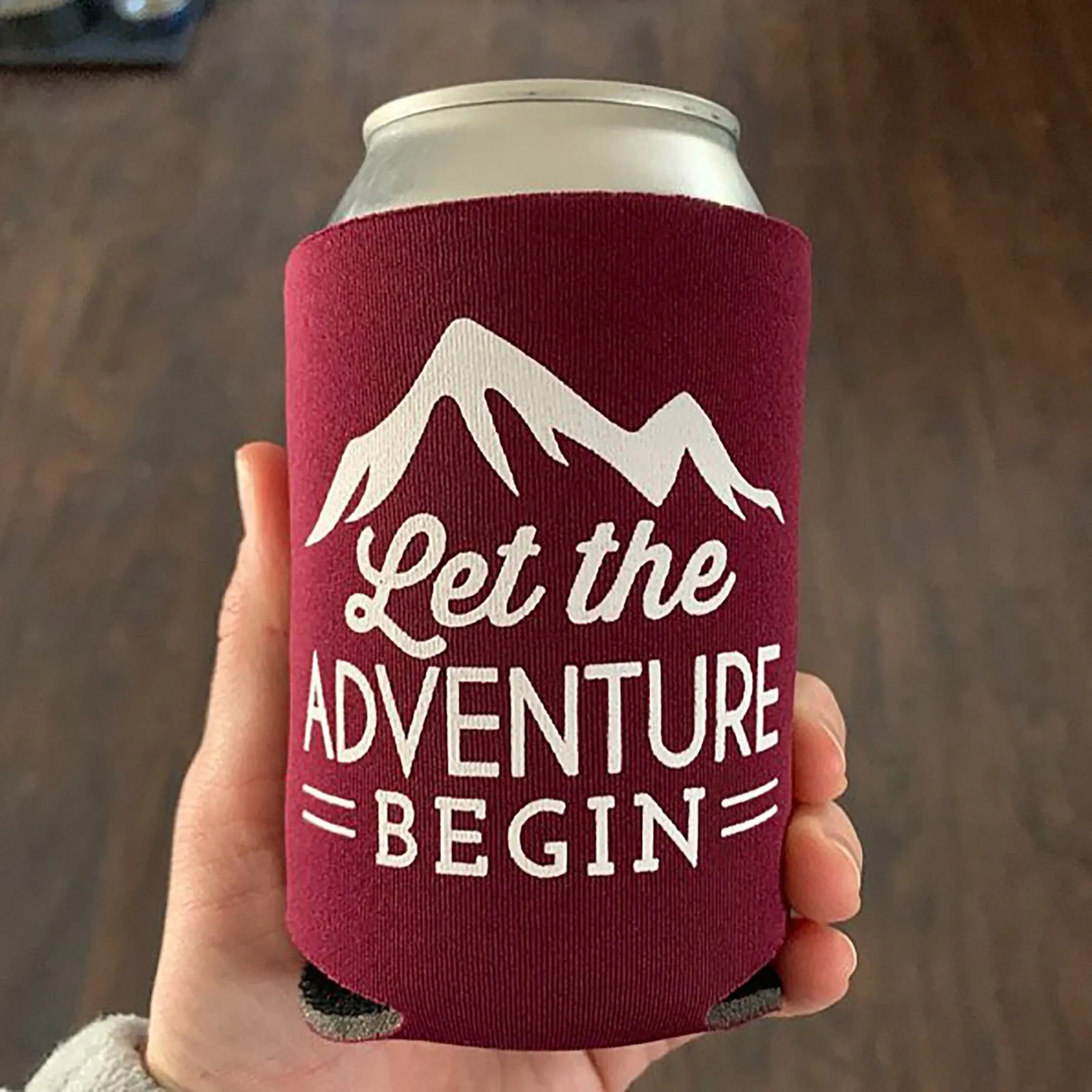 Let The Adventure Begin - Wedding Can Cooler #119R