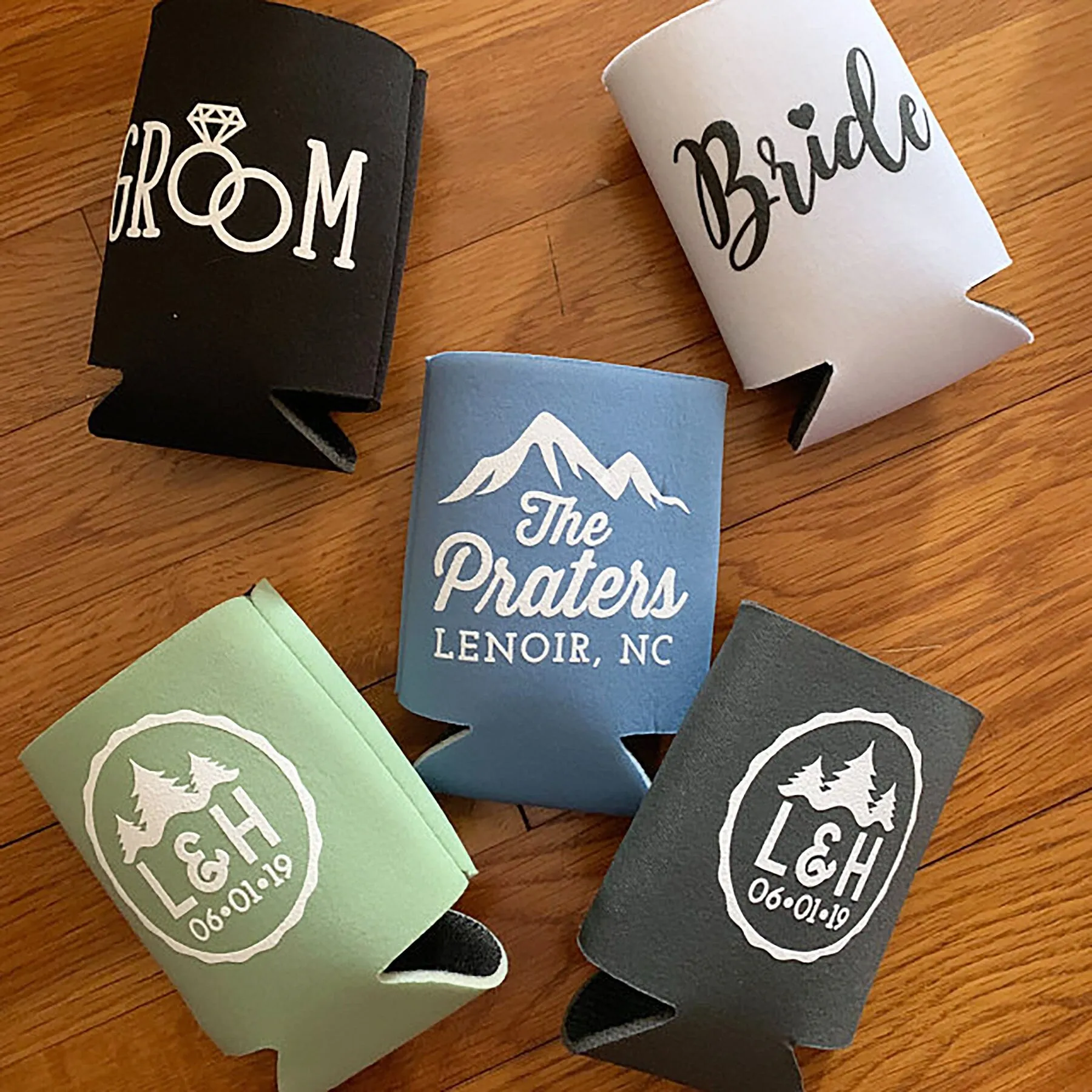 Let The Adventure Begin - Wedding Can Cooler #119R