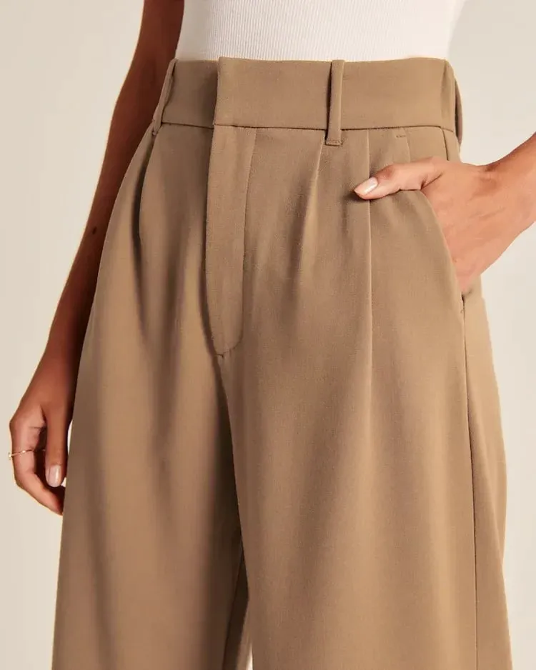 Lightweight Tailored Wide Leg Pants (Buy 2 Free Shipping)