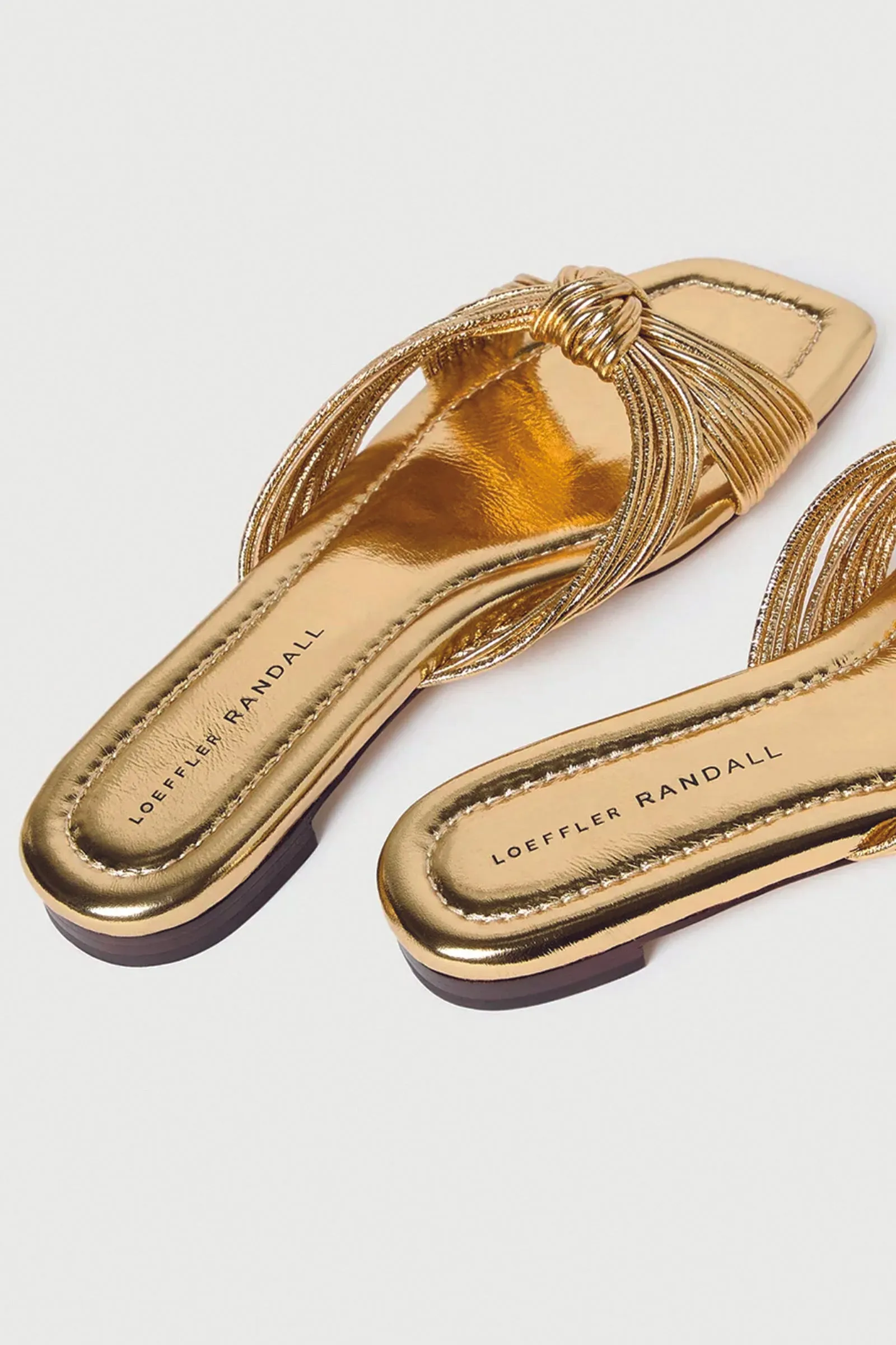 Loeffler Randall in Flossie Mignon Knot Flat Sandal in Champagne