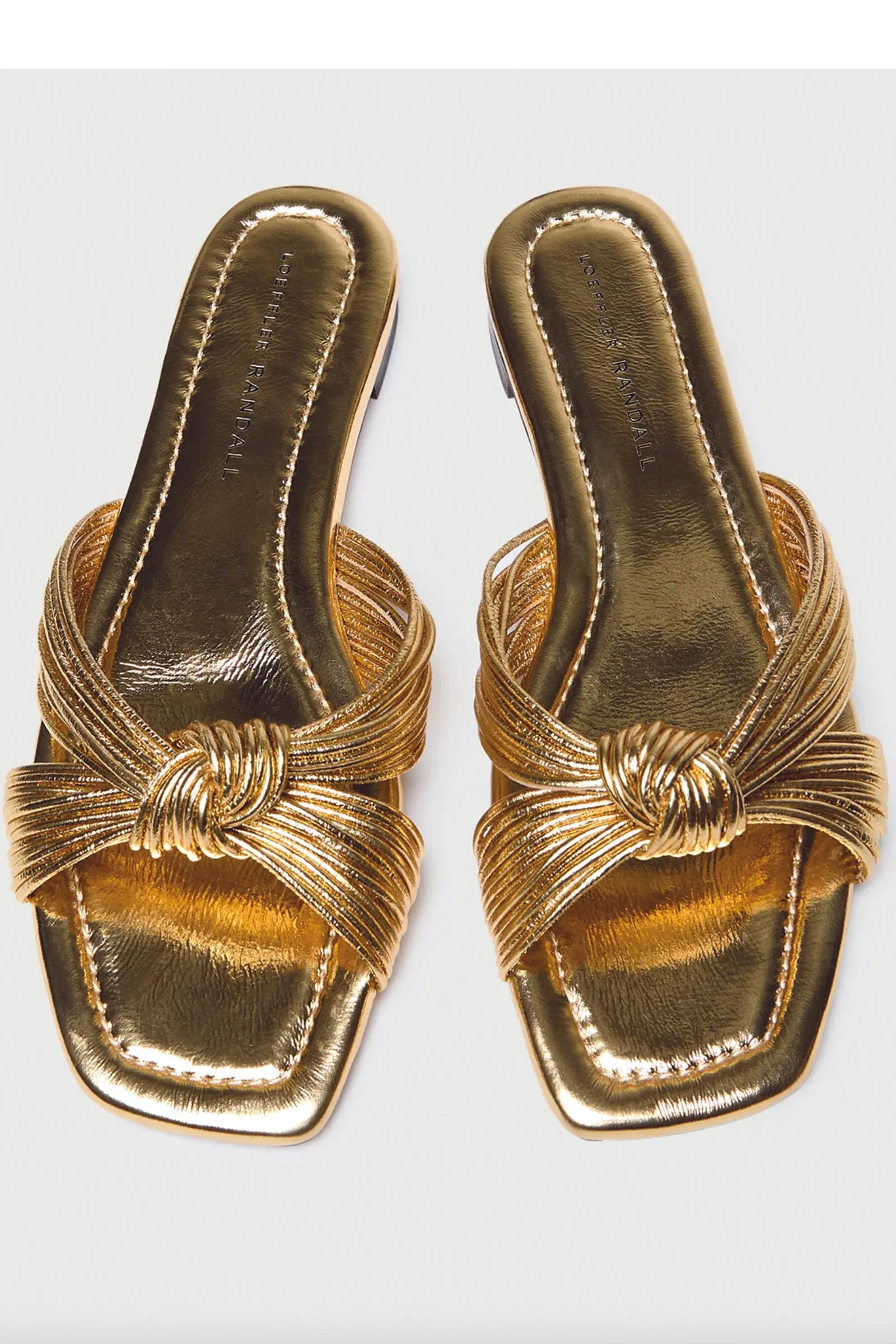 Loeffler Randall in Flossie Mignon Knot Flat Sandal in Champagne