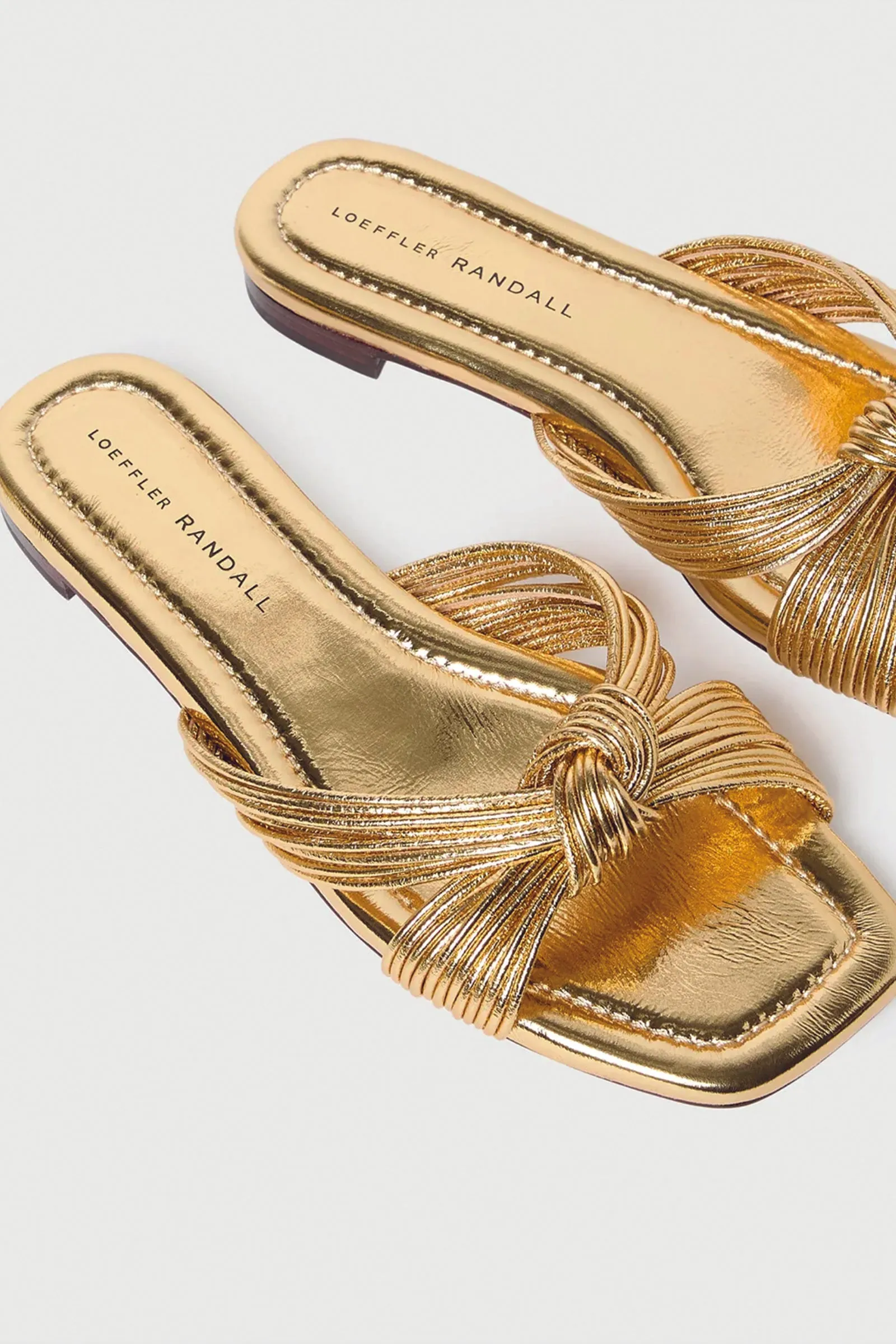 Loeffler Randall in Flossie Mignon Knot Flat Sandal in Champagne