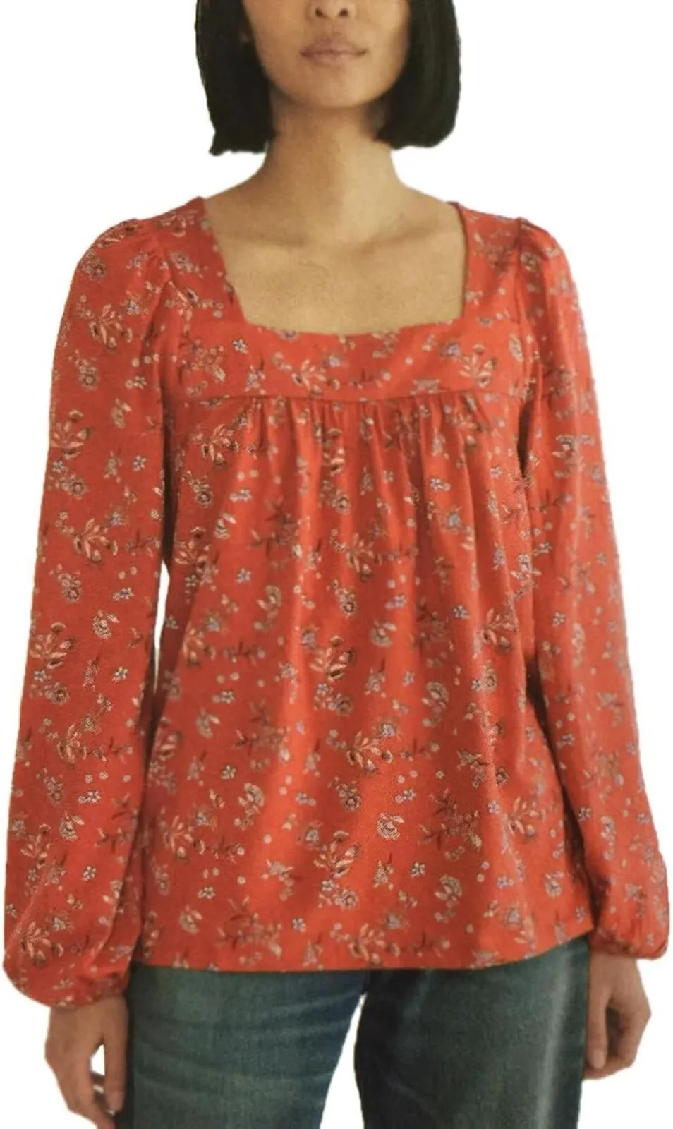 Lucky Brand Women's Long Sleeve Floral Peasant Top 1723702
