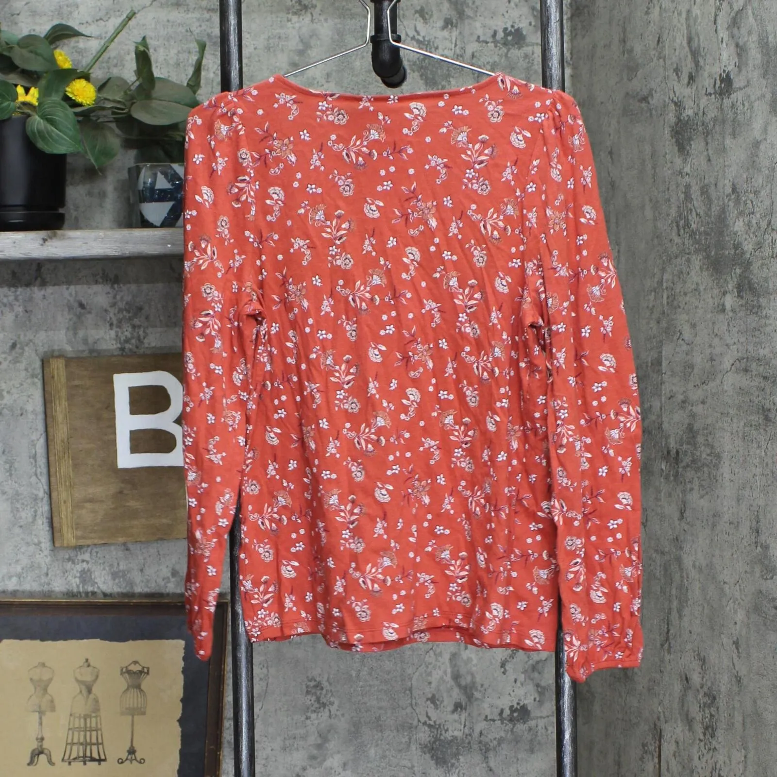 Lucky Brand Women's Long Sleeve Floral Peasant Top 1723702