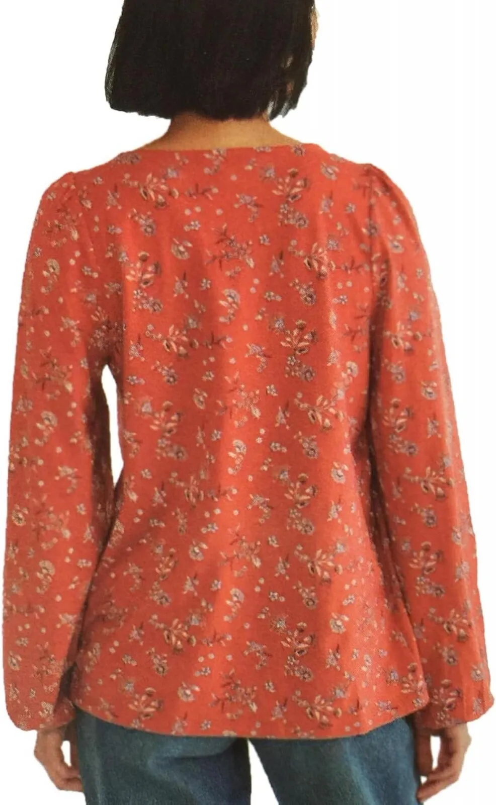 Lucky Brand Women's Long Sleeve Floral Peasant Top 1723702