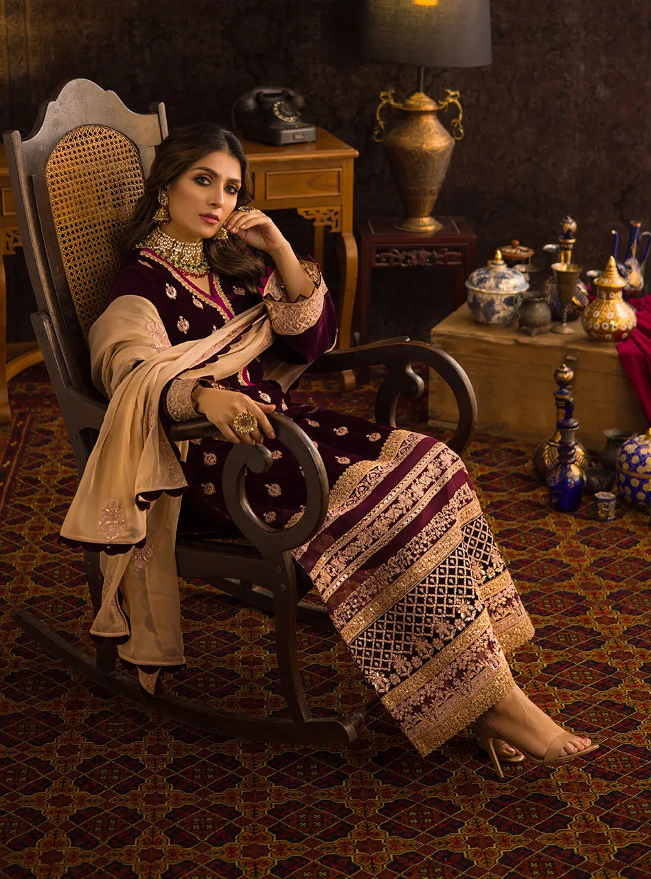 Maroon Velvet Salwar Kameez Design Pakistani Dress #PN567