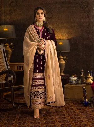 Maroon Velvet Salwar Kameez Design Pakistani Dress #PN567