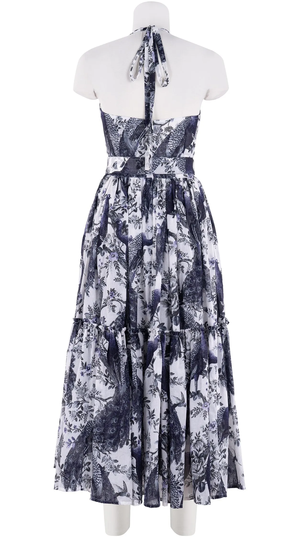 Melanie Dress #1 Sweetheart Strap Midi Plus Length Cotton Musola (Belvedere Peacok)