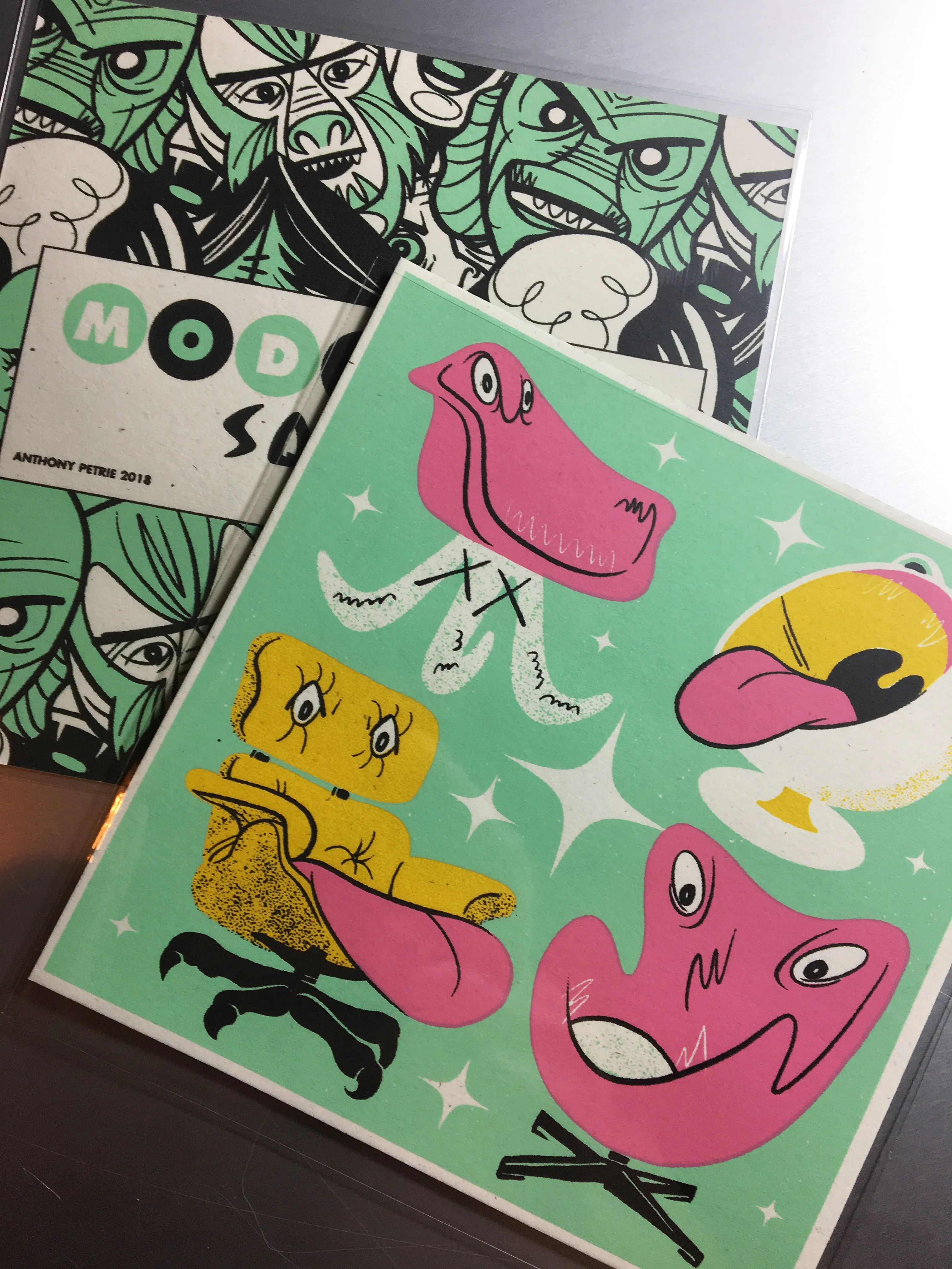 Modster Squad "Cozy" 5" x 5" Mini Screen-Print