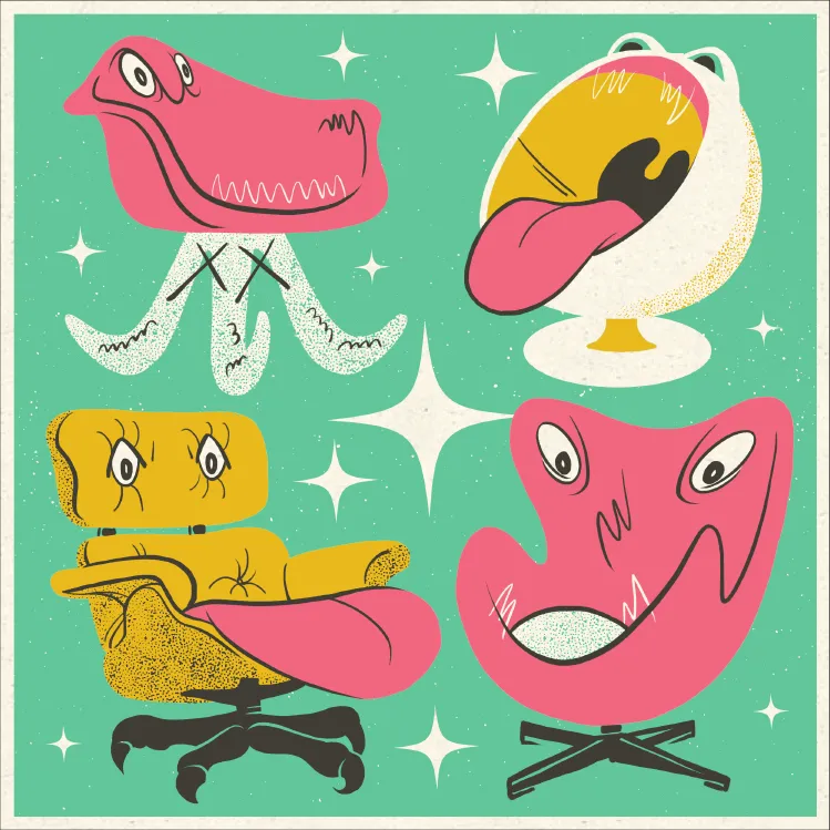 Modster Squad "Cozy" 5" x 5" Mini Screen-Print