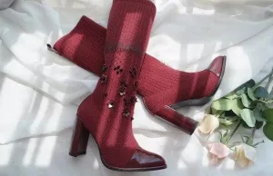 New Style Classic Fashion Design Woman Sexy Knee-High Boots High Heels Women Boots Shoes High Quality Pumps Shoes Winter Boots