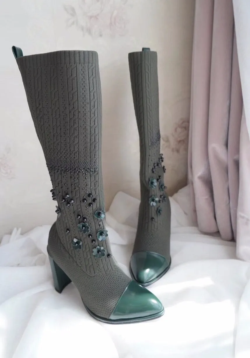 New Style Classic Fashion Design Woman Sexy Knee-High Boots High Heels Women Boots Shoes High Quality Pumps Shoes Winter Boots