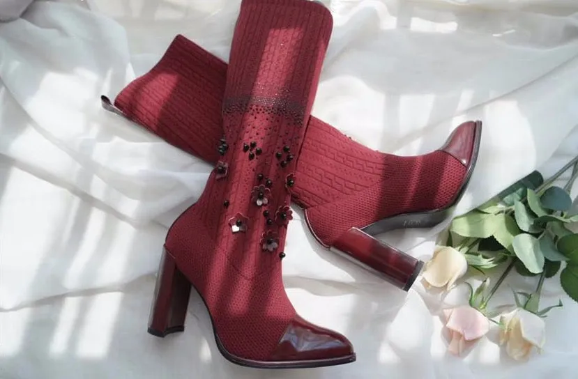New Style Classic Fashion Design Woman Sexy Knee-High Boots High Heels Women Boots Shoes High Quality Pumps Shoes Winter Boots
