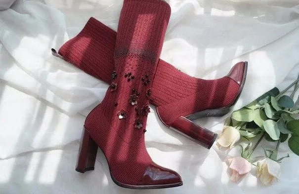 New Style Classic Fashion Design Woman Sexy Knee-High Boots High Heels Women Boots Shoes High Quality Pumps Shoes Winter Boots