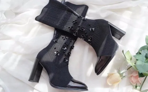 New Style Classic Fashion Design Woman Sexy Knee-High Boots High Heels Women Boots Shoes High Quality Pumps Shoes Winter Boots