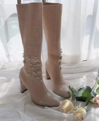 New Style Classic Fashion Design Woman Sexy Knee-High Boots High Heels Women Boots Shoes High Quality Pumps Shoes Winter Boots