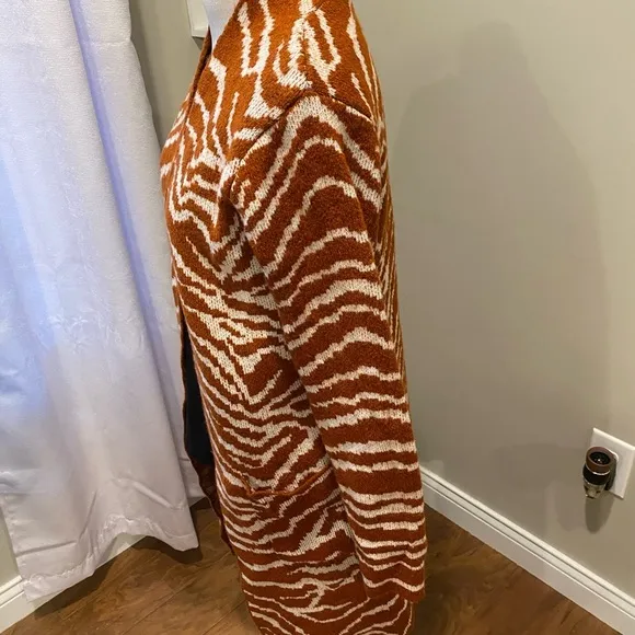 Nine West Zebra Print Knit Cardigan