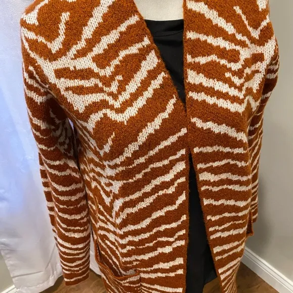 Nine West Zebra Print Knit Cardigan