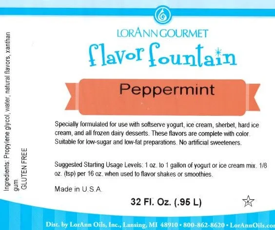 Peppermint (Clear) Flavor - 32 oz. - Ice Cream and Beverage Flavors - LorAnn Oils - Canadian Distribution