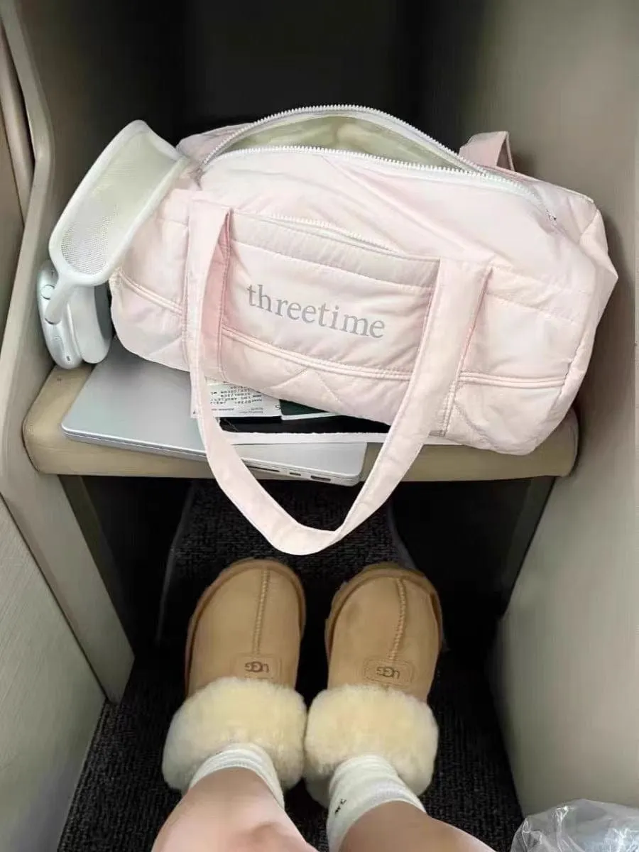 Pink Down-filled Fabric Tote Bag