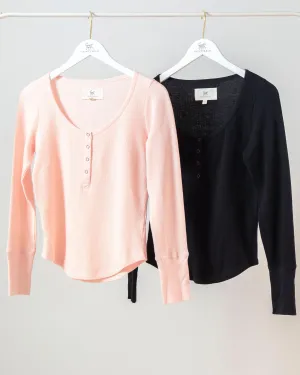 Pink Whisper/Cat Eye - 2-Pack Cozy Henleys - Shirt Bundle
