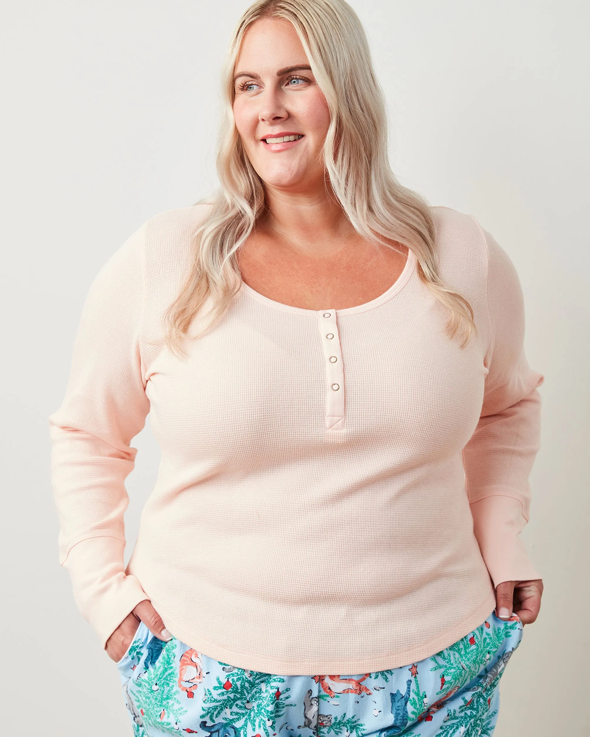 Pink Whisper/Cat Eye - 2-Pack Cozy Henleys - Shirt Bundle