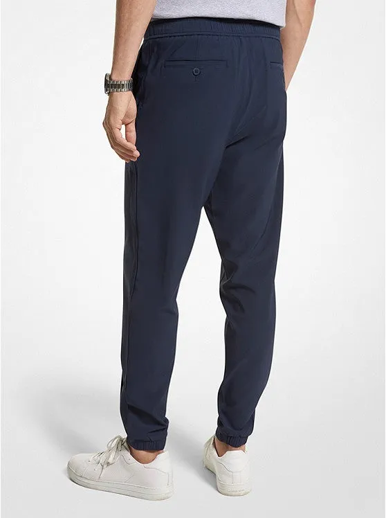Pintuck Woven Joggers Navy Blue