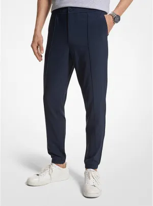 Pintuck Woven Joggers Navy Blue