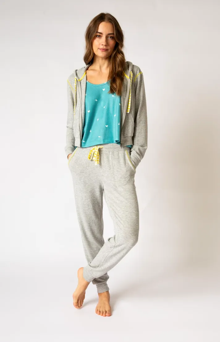 PJ Salvage Electric Vibes Hoodie or Jogger Heather Grey
