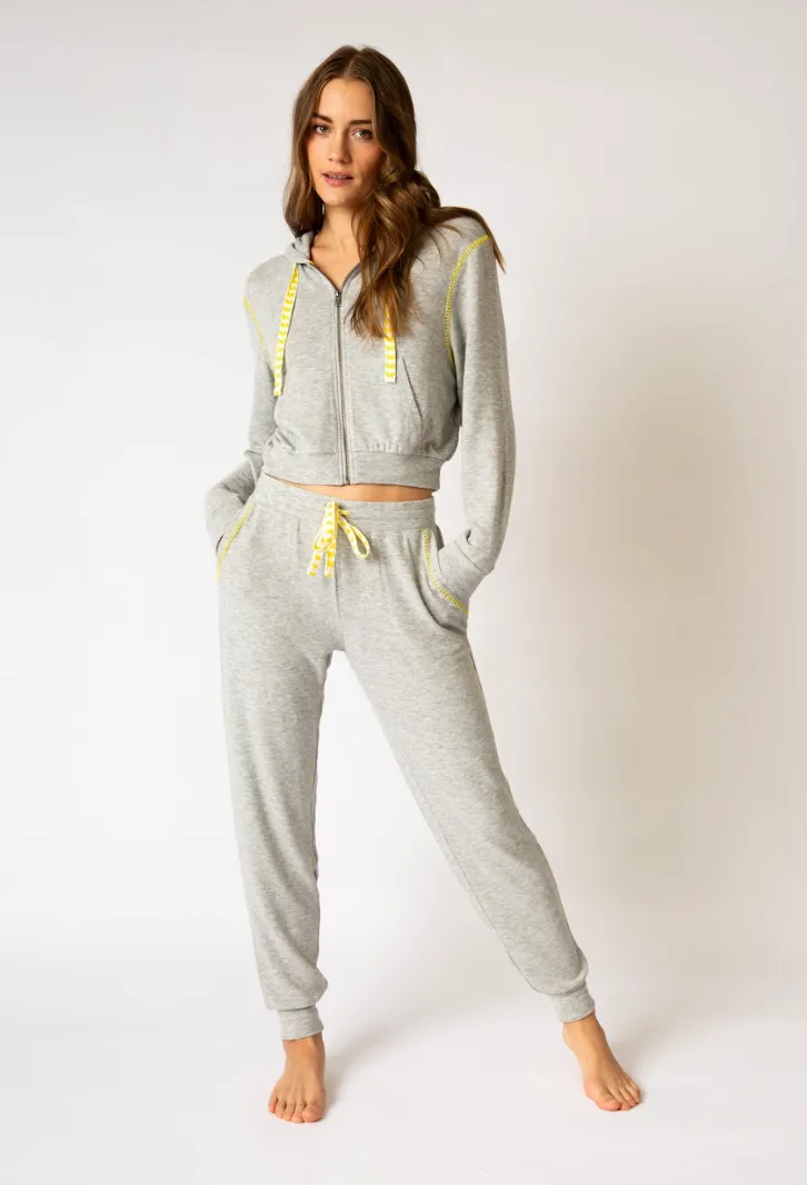 PJ Salvage Electric Vibes Hoodie or Jogger Heather Grey