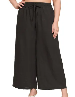Plus Elastic Band Cropped Pant