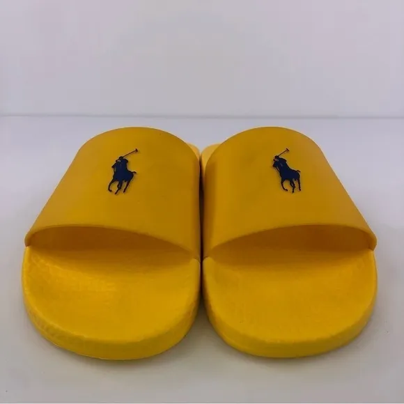Polo Ralph Lauren Men's Size 10 Slide Sandals Yellow w/ Blue Pony