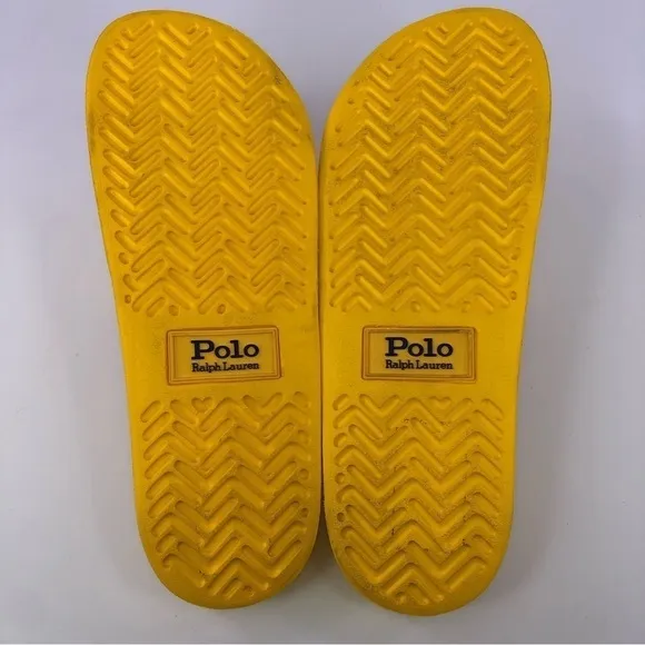 Polo Ralph Lauren Men's Size 10 Slide Sandals Yellow w/ Blue Pony
