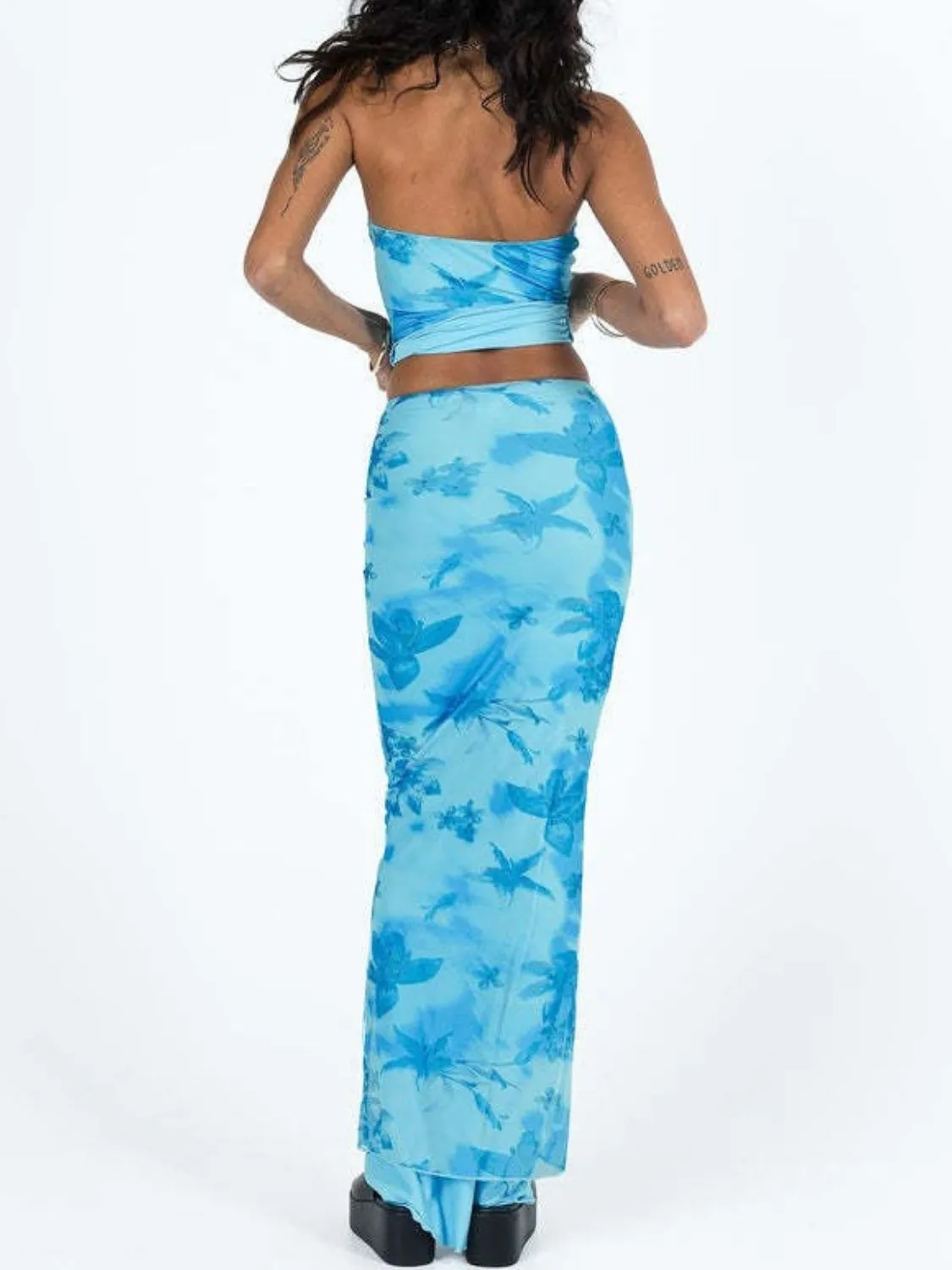 Printed Tube Top Maxi Skirt Set - Stylish and Comfortable Outfit