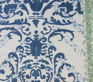 Quadrille Fabric: Tropical Damask - Custom Blue on Westover (Copy)
