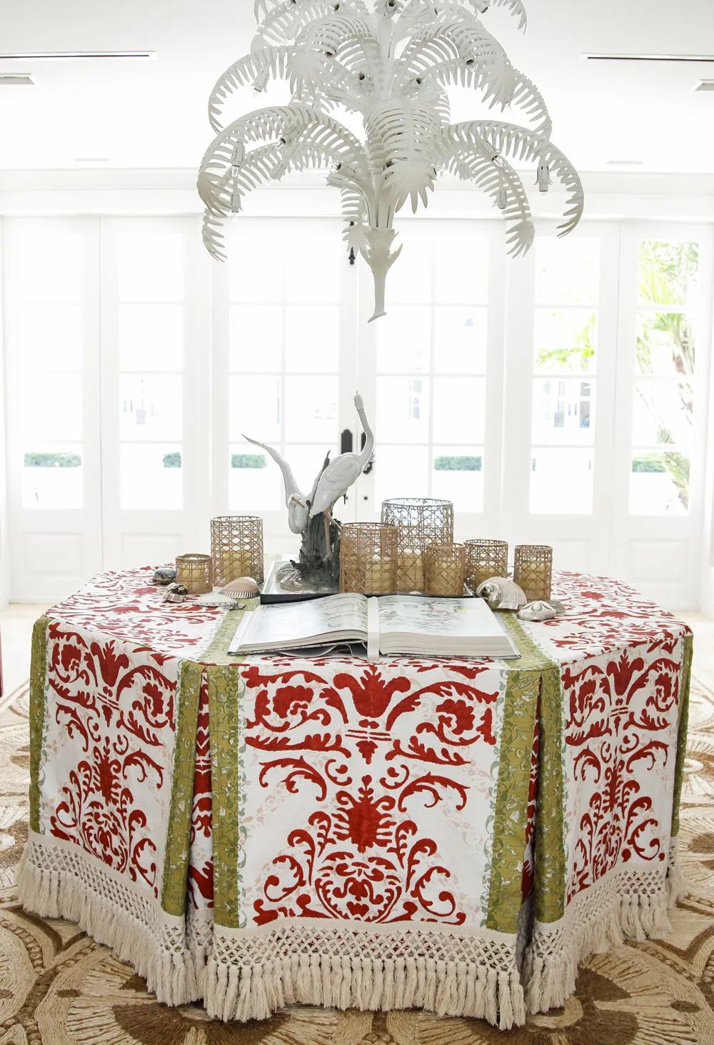 Quadrille Fabric: Tropical Damask - Custom Blue on Westover (Copy)