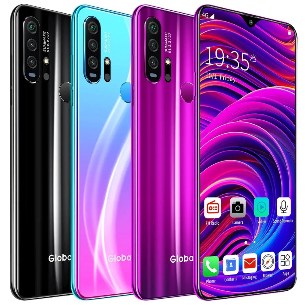 R30 pro Smart Phone 4G Network 3G   64g High Configuration Face Recognition Fingerprint Recognition Phone blue_Australian regulations