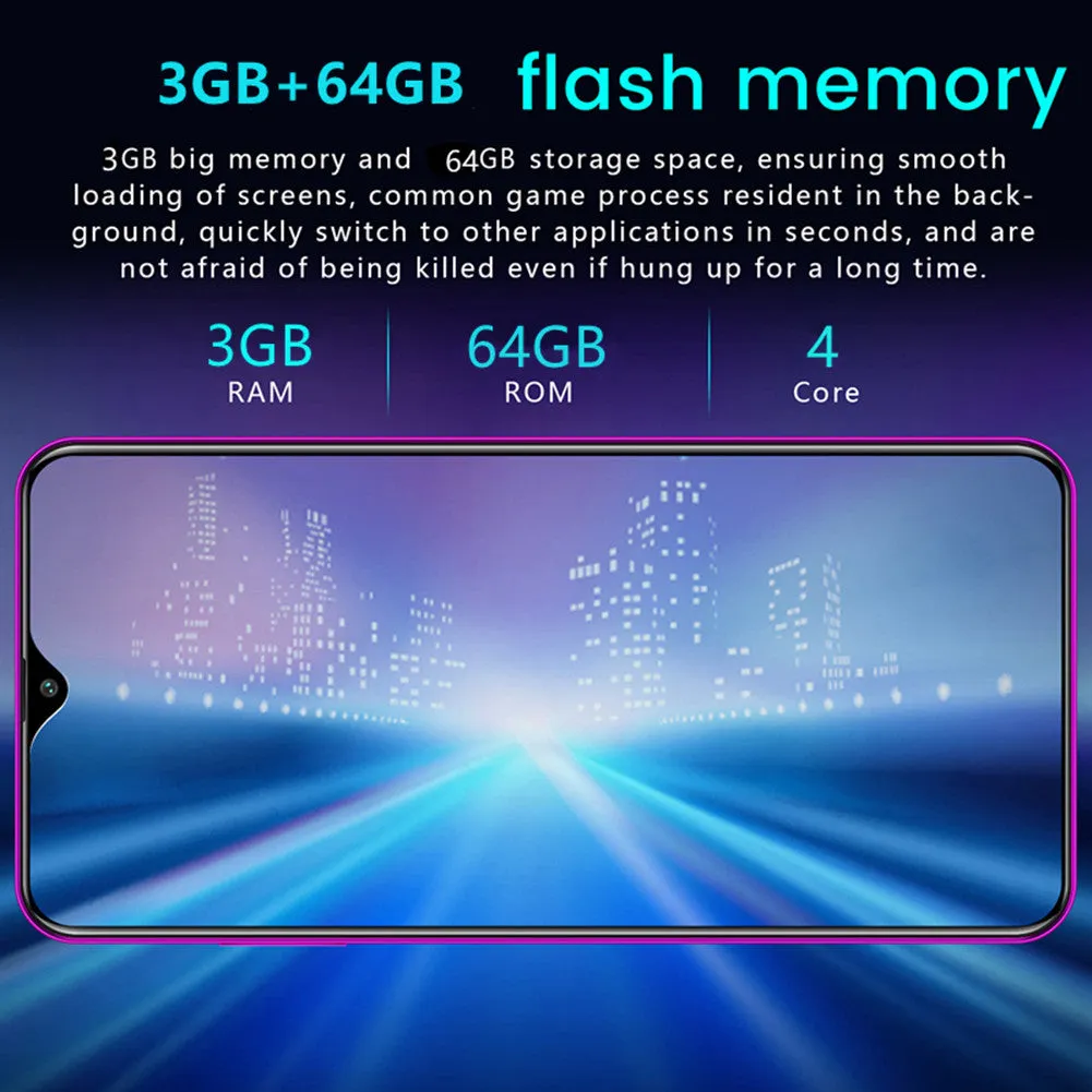 R30 pro Smart Phone 4G Network 3G   64g High Configuration Face Recognition Fingerprint Recognition Phone blue_Australian regulations