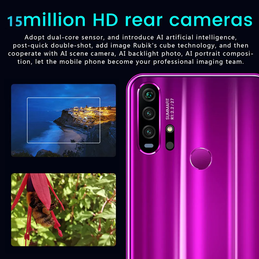 R30 pro Smart Phone 4G Network 3G   64g High Configuration Face Recognition Fingerprint Recognition Phone blue_Australian regulations