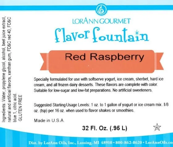 Red Raspberry Flavor - 4 oz. - 32 oz. - Ice Cream and Beverage Flavors - LorAnn Oils - Canadian Distribution