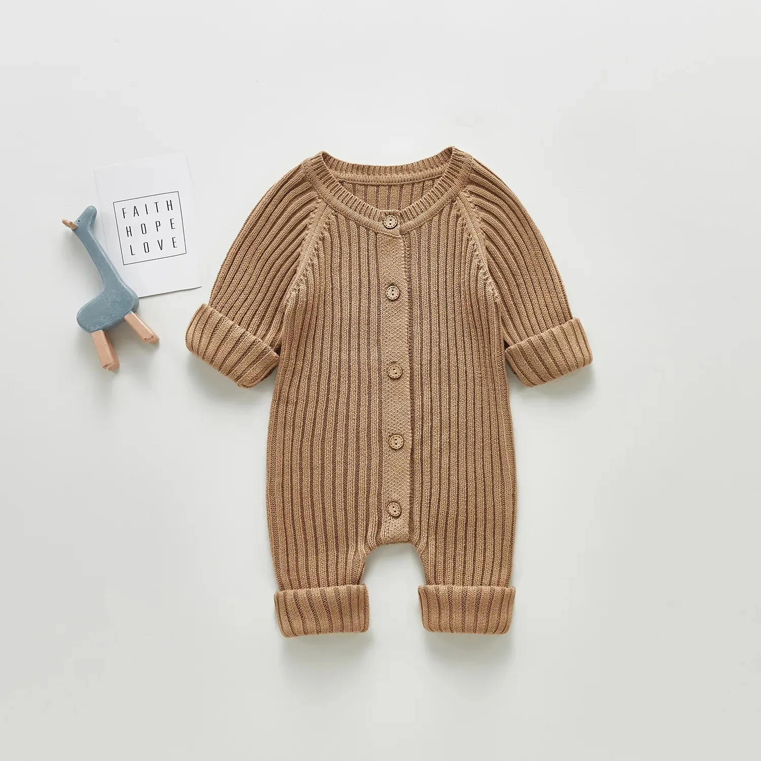 Ribbed Fall Long Sleeve Romper