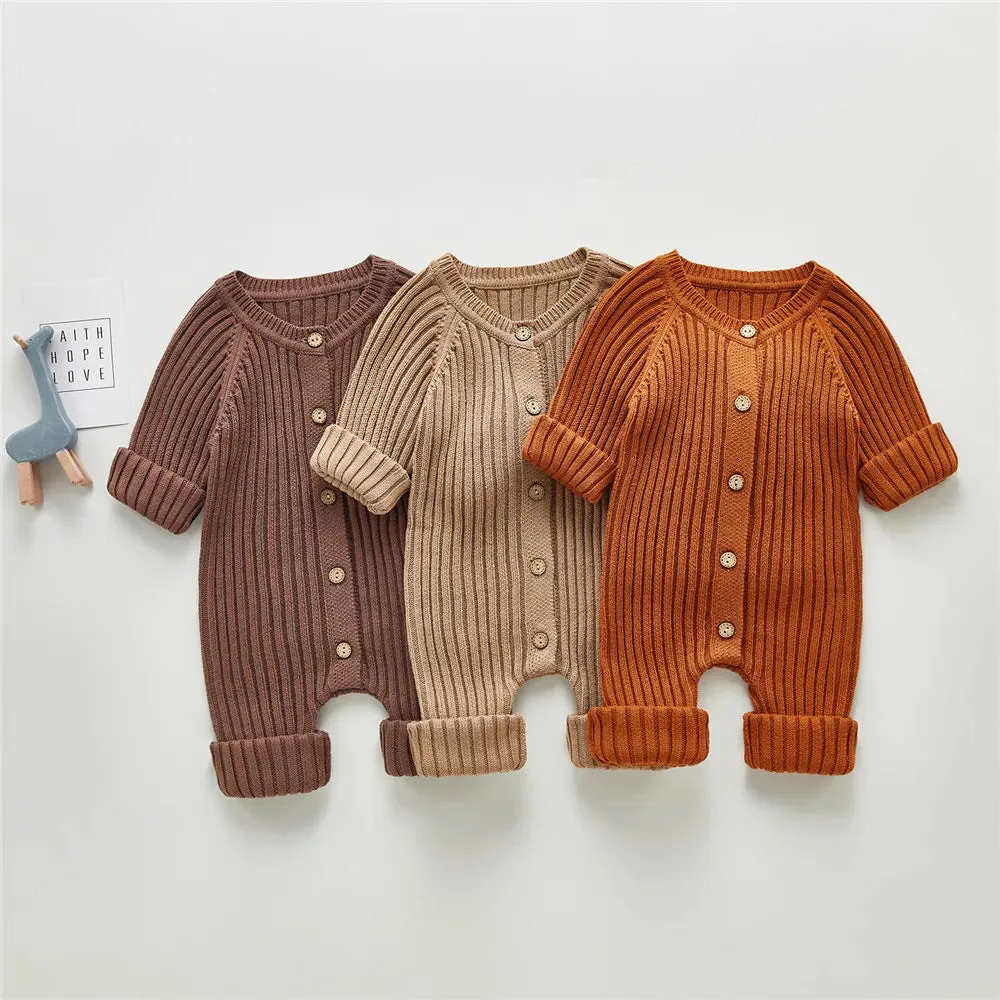 Ribbed Fall Long Sleeve Romper