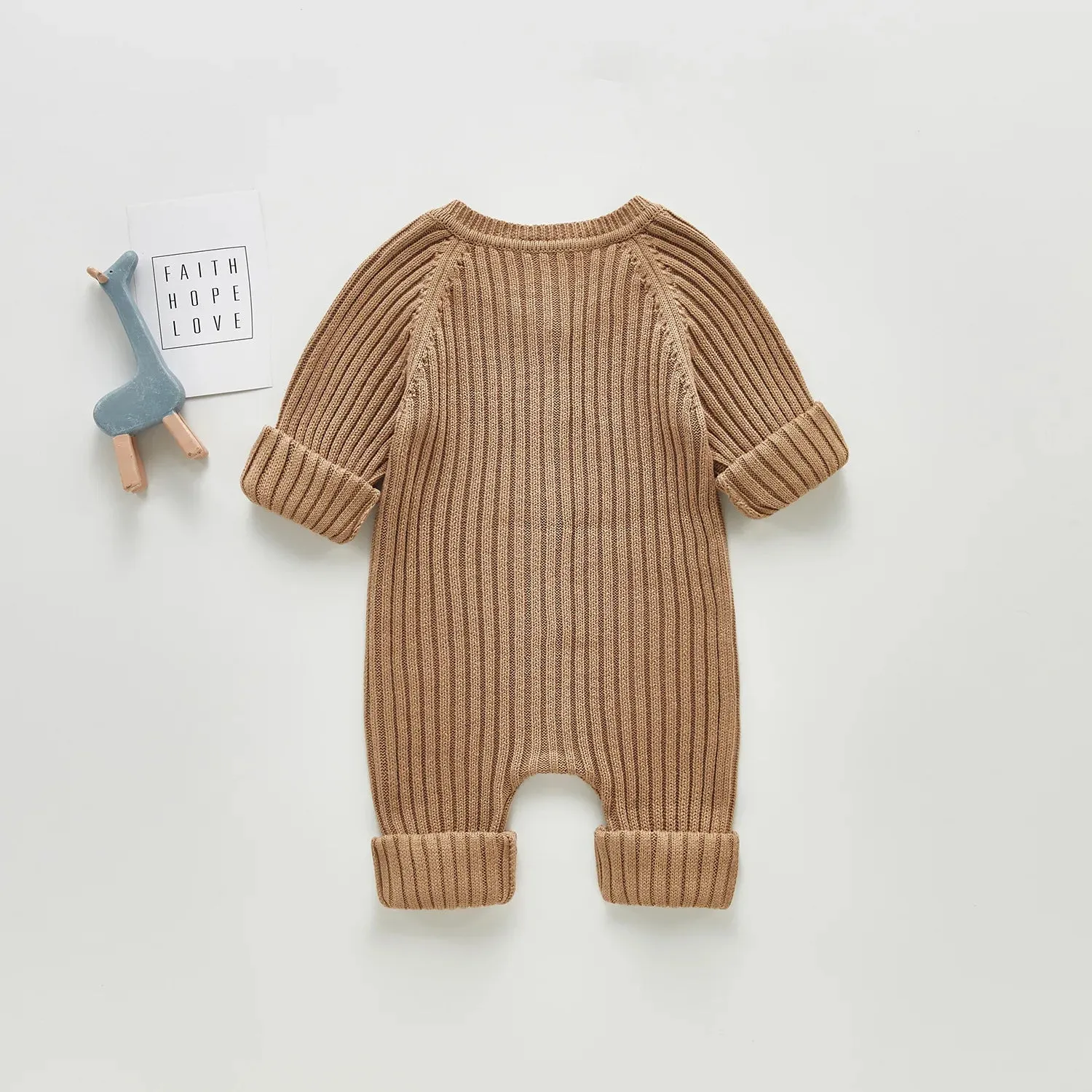 Ribbed Fall Long Sleeve Romper