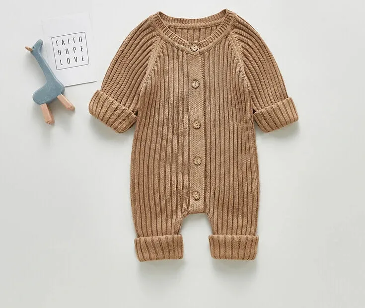 Ribbed Fall Long Sleeve Romper